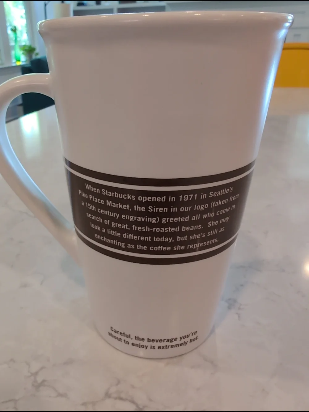 Starbucks 2008 Original Siren Logo Mug 16 oz Brown White First Store Pike Place